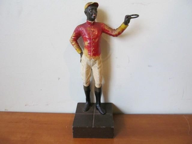 Rare Jockey Door Stop w/Original Paint: 10"
