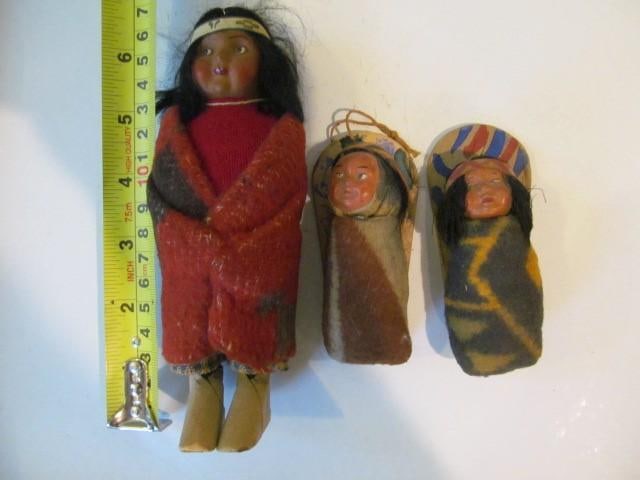 (3) Native American Dolls: (3) Native American Dolls