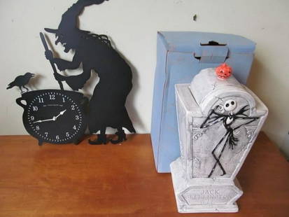 Glow in the Dark Witch Clock & Disney Cookie Jar: Glow in the Dark Witch Clock & Disney Cookie Jar