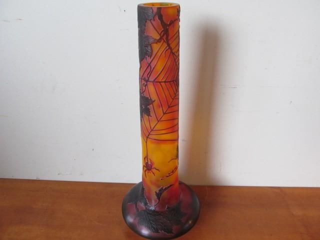 French Style Art Glass Vase: (16) inches