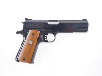 Colt Ace Service Model Semi-Automatic Pistol: s.n. SM32767, .22 LR, in excellent condition with adjustable rear sight, Wilson Combat Ultralight trigger, enhanced hammer and spring, EGW slide stop, smooth walnut grips with silver Colt medallions a