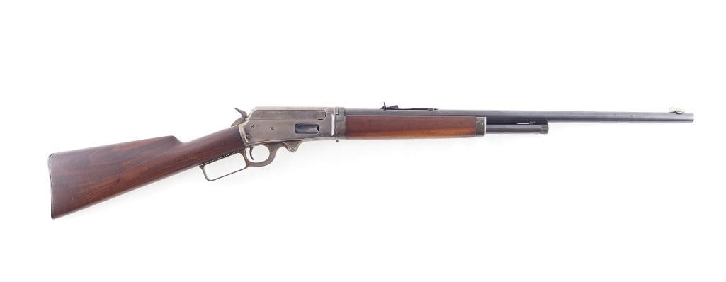 Marlin Model 1895 Take Down Lever Action Rifle: s.n. 437974, .33 C.F., 24" tapered round "Special Smokeless Steel" barrel, half magazine, traces of case color on the action and most of the blue remaining on the barrel and magazine tube. C&R (25