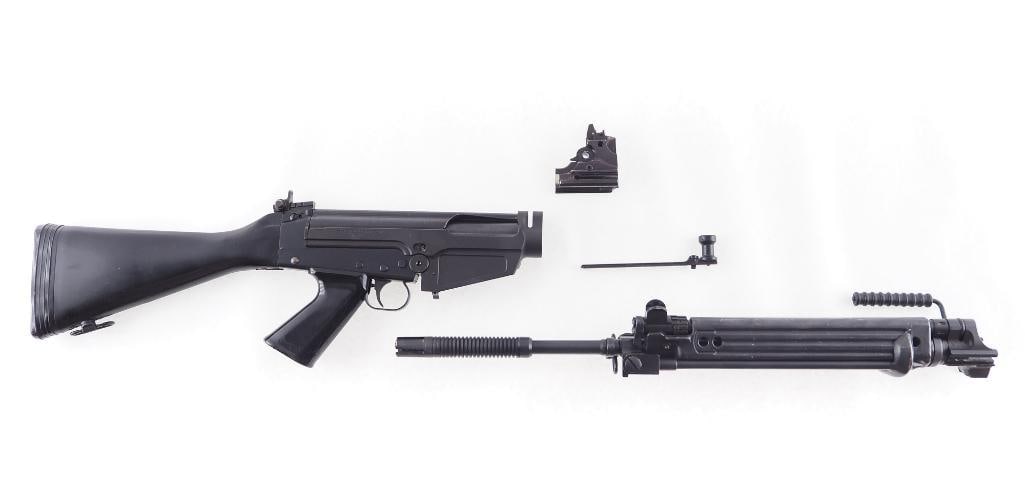 FN F.A.L. Semi-Automatic Rifle Project: DS Arms Model SA58 upper receiver, s.n. DSA48614, 7.62x51, with mil-surp lower receiver and demilled mil-surp upper receiver with barrel with flash hider and bi-pod. Unsure if all parts are included.