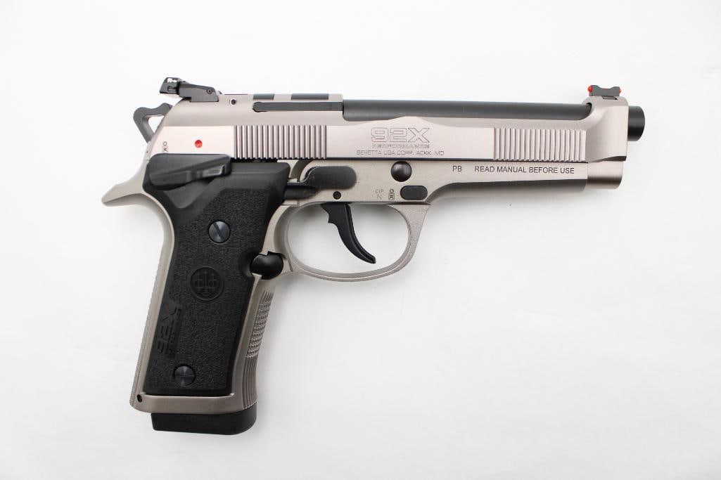 Beretta Model 92X Semi-Automatic Pistol: s.n. BST34974, 9mm, adjustable rear sight, with (2) Beretta magazines and accessories in factory case. Modern (25-0388)