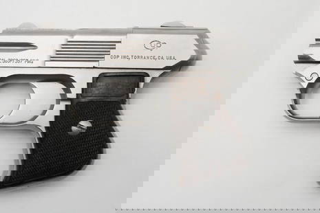 COP, Inc. COP 357 Four Barrel Derringer: s.n. 017807, .357 Magnum, stainless steel, 3" barrels, in good - very good condition. Manufactured for a short period in Torrance, CA. Modern (25-0217)