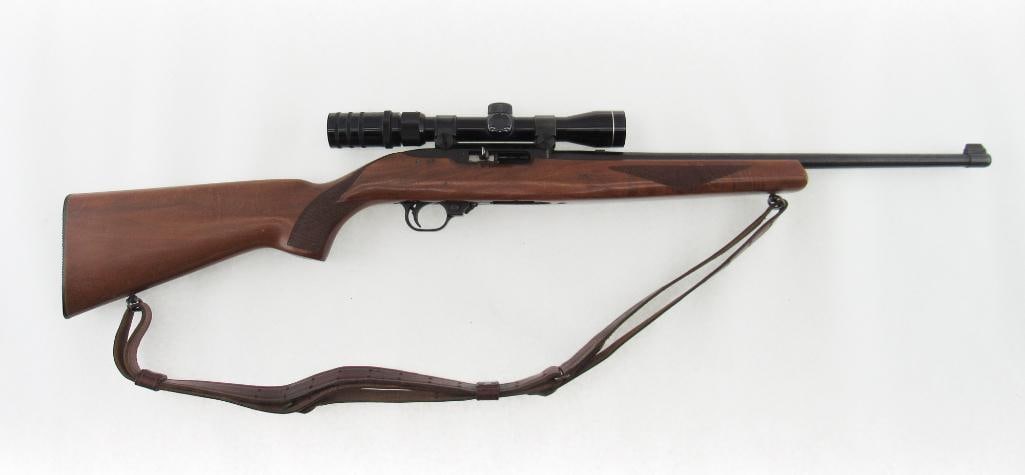 Ruger Model 10/22 Semi-Automatic Rifle: s.n. 116-24336, .22LR, with checkered stock and Charles Daly 2-7X scope. Light oxidation on the barrel and with the stock having some minor dings and scratches. Lacking the magazine. Modern (25-0316)