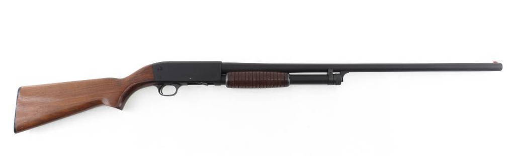 Ithaca Model 37 Slide Action Shotgun: s.n. 884182, 12 Ga., 28" plain barrel, 2.75" chamber, modified choke. Refinished in black cerakote or similar material. Modern (25-0298)