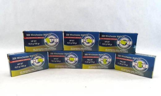 (125) PPU .308 Winchester Match Cartridges: 168 GR. & 175 Gr. 