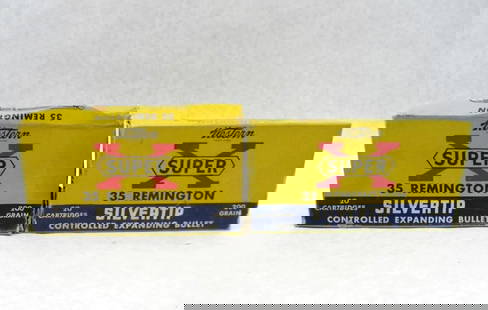(24) Remington .35 Remington Silvertip Cartridges in Vintage Boxes: (24) Remington .35 Remington Silvertip Cartridges in Vintage Boxes