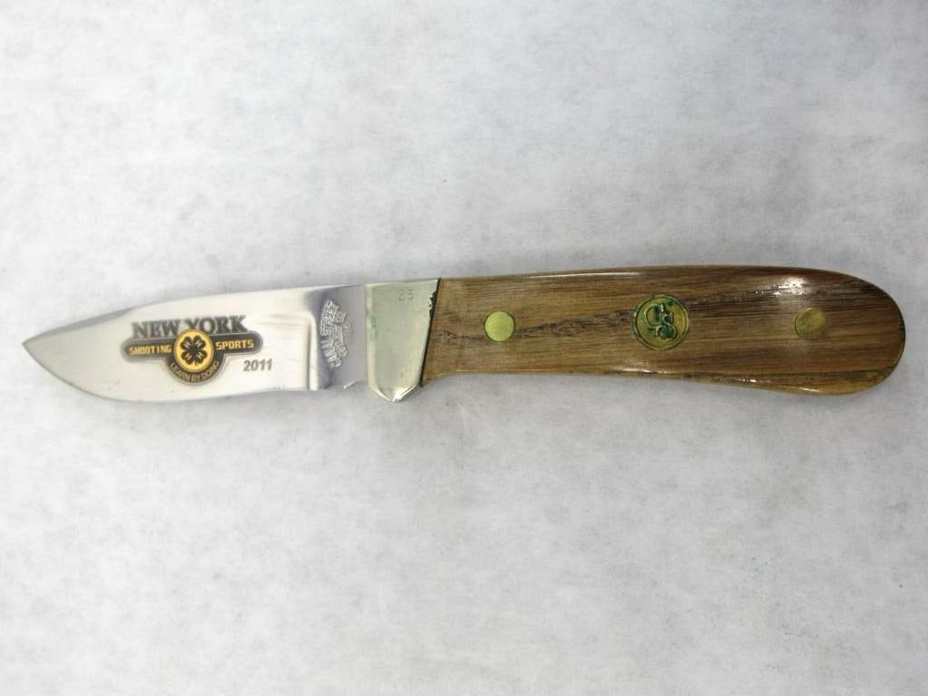 Canal Street 4H NY Shooting Sports Commemorative Fixed Blade Knife: 7.5" o.a.l., with leather sheath