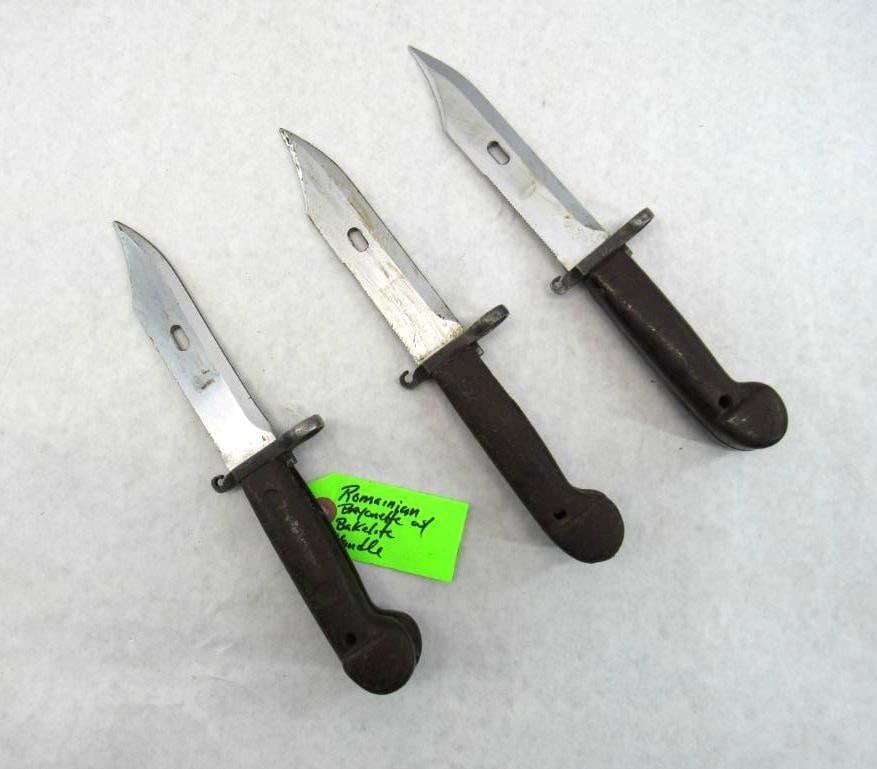 (3) Romanian MD63 Bayonets: (3) Romanian MD63 Bayonets
