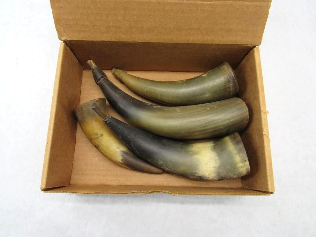 (4) Antique Powder Horns (1 of 5)