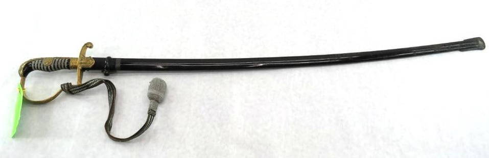 German WWII Army Officers Sword with Scabbard: Eickhorn, Solingen; with knot