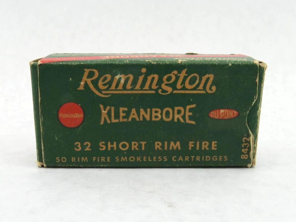 Vintage Box of Remington .32 Short R.F. Cartridges: mostly full