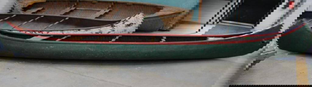 Vintage 16' B.N. Morris Canvas Canoe: Vintage 16' B.N. Morris Canvas Canoe