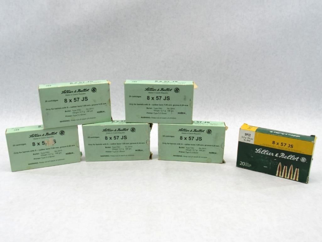 (100) Sellier & Bellot 8x57mm JS Cartridges: (100) Sellier & Bellot 8x57mm JS Cartridges