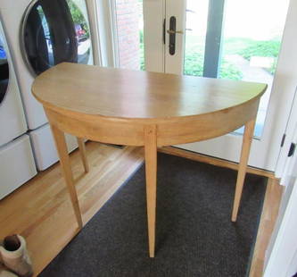 Irish Pine Demilune Table: 45.5" x 22" x 31.75"