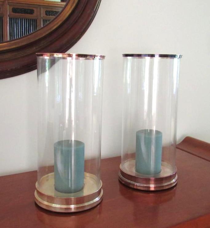 (2) Restoration Hardware Silver-plate Candle Stands (1 of 5)