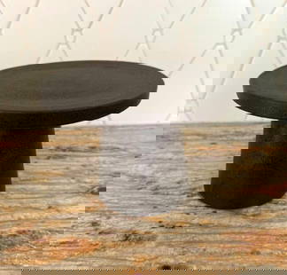 Glazed Ceramic Cake Stand/Nibble Board: 7.25" dia x 4.75" h