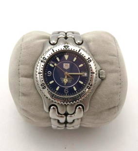 Tag Heuer WG5114-PO Chronometer Wrist Watch: stainless steel, with case (missing zipper pull) and a couple of extra links