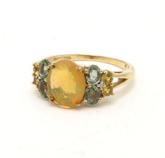 10K Yellow Gold Opal, Topaz and Spinel Ring (1 of 9)