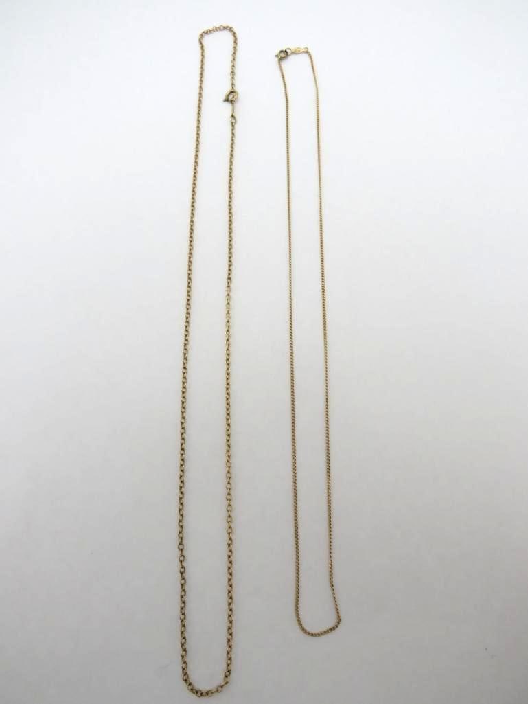 (2) 10K Yellow Gold Necklaces: 16" & 18" in length, 3.11 grams