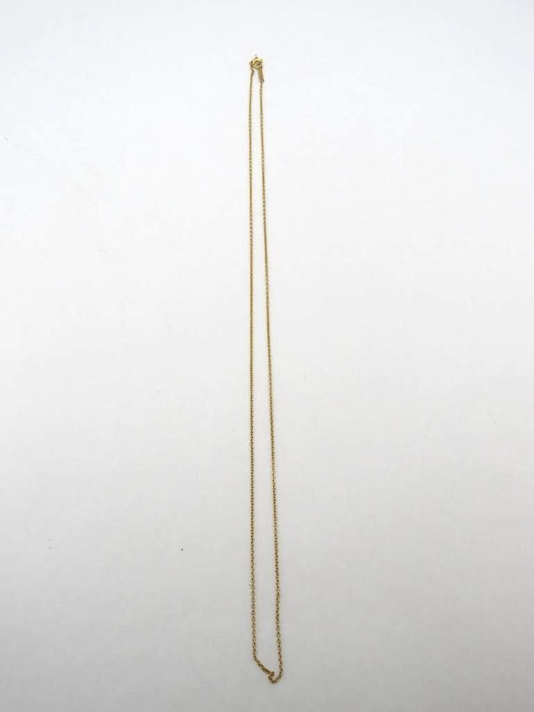 10K Yellow Gold Necklace: 19" in length, 1.38 grams