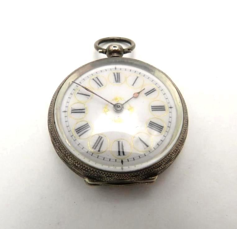Antique Continental .935 Silver Case Pocket Watch (1 of 4)