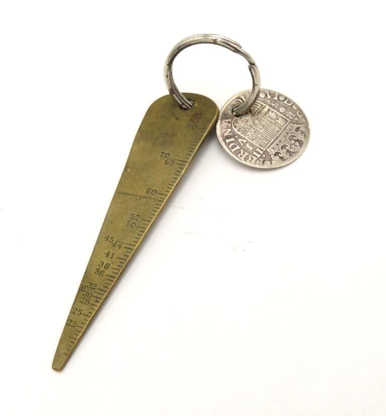 Vintage Firearms Bore Gauge with Silver Spanish Coin: Vintage Firearms Bore Gauge with Silver Spanish Coin