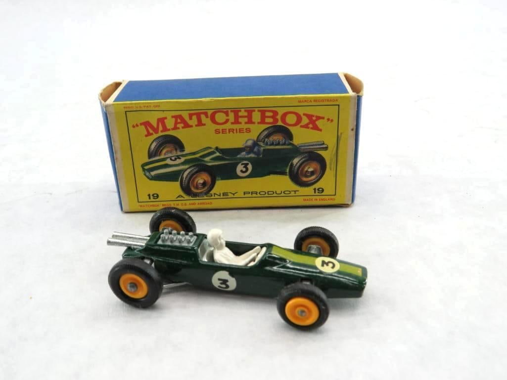 Lesney Matchbox No. 19 Lotus Racing Car: mint in the box