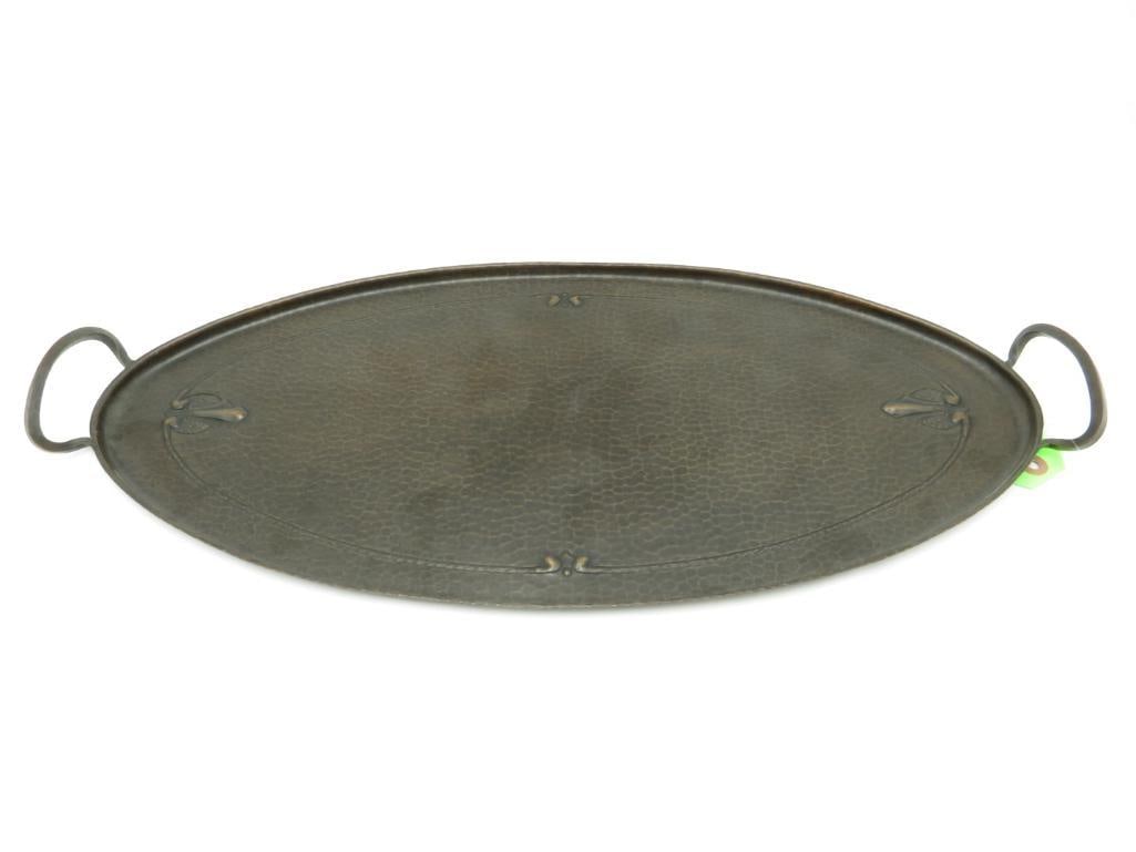 Vintage Roycroft Hammered Copper Oval Tray (1 of 5)