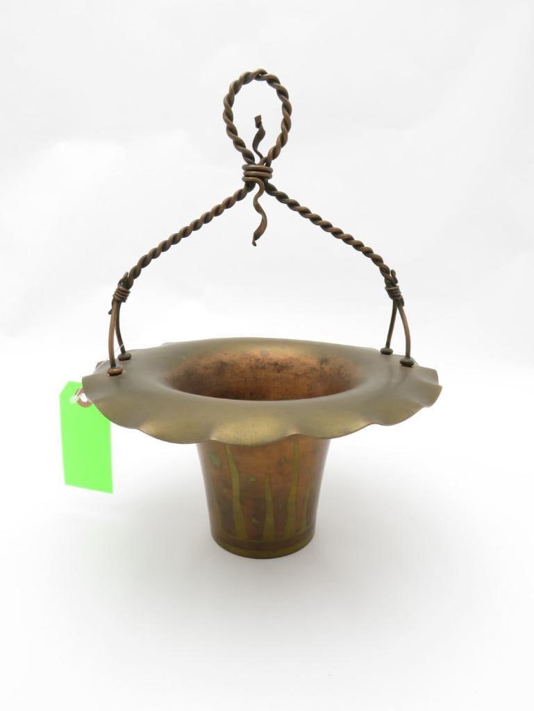 Vintage Roycroft Copper and Brass Basket (1 of 5)