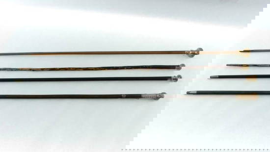 (4) Victorian Walking Sticks with Gold Filled Handles: (4) Victorian Walking Sticks with Gold Filled Handles