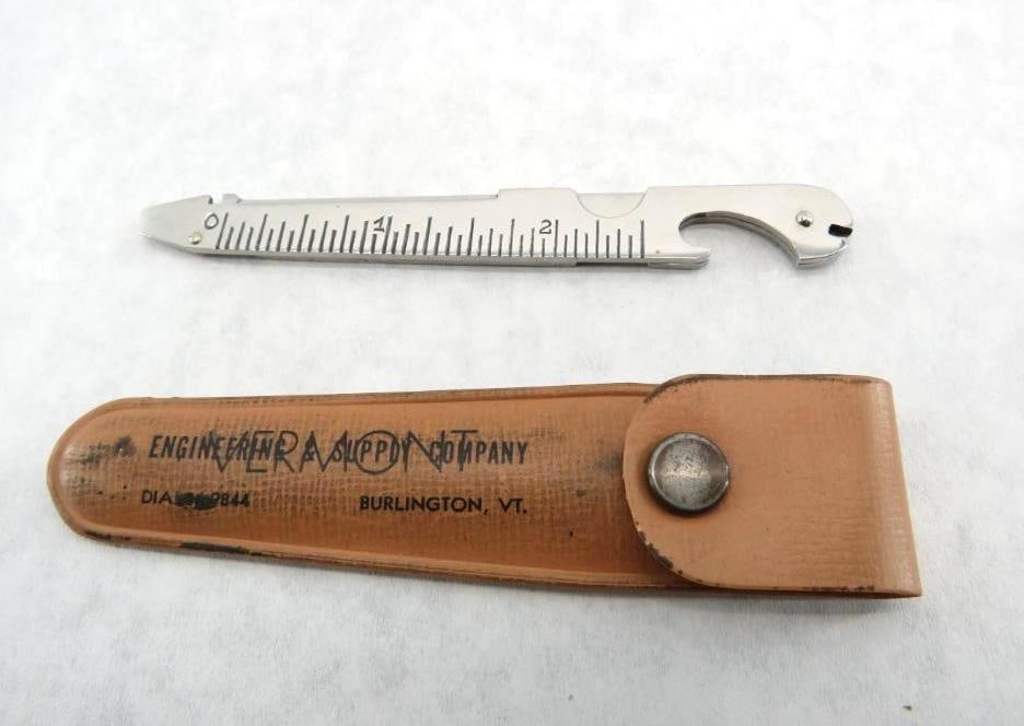 Neat Vintage Italian Multi-Tool: Cigar Cutter, Nail File, Measure, Knife, Bottle Opener