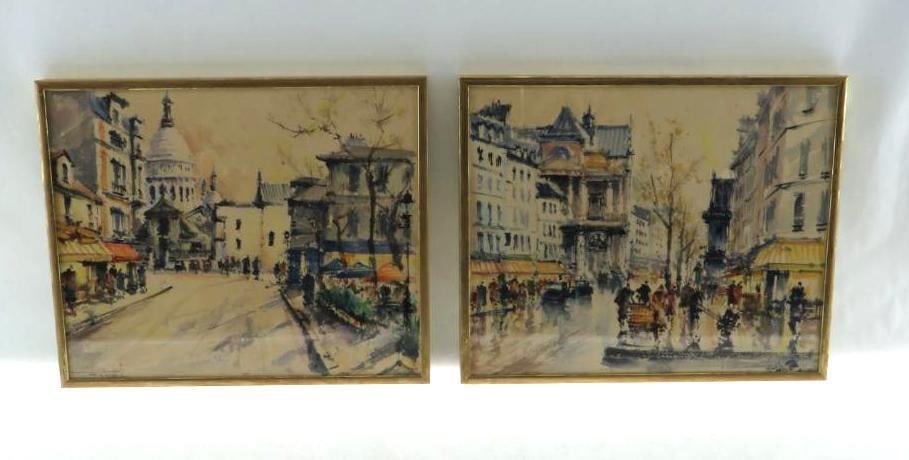 (2) Paris Street Scene Watercolor Paintings (1 of 7)