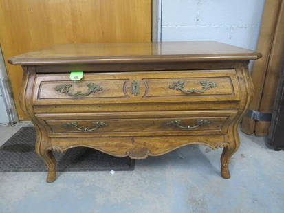 Contemporary Oak Two Drawer Bombay Chest: 34" x 20" x 20.5" in height