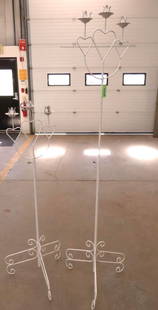 Pair of Iron Floor Candelabra: adjustable height, 58" - 80"