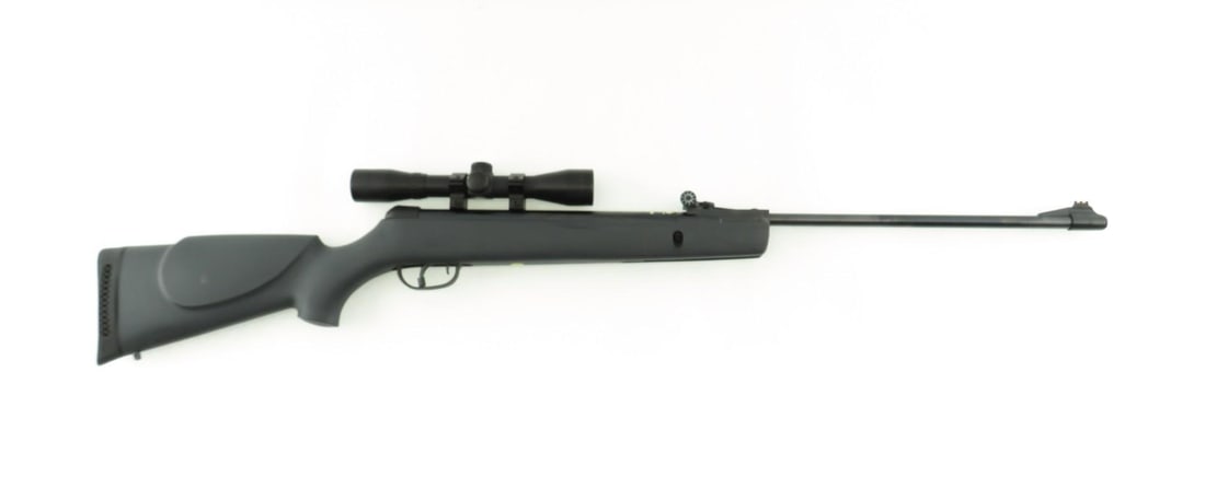 Gamo Shadow 1000 Air Rifle: s.n. 04-1C-112627-04, .177 Cal., 18" barrel, adjustable sights, with BSA .22 Special scope. Exempt