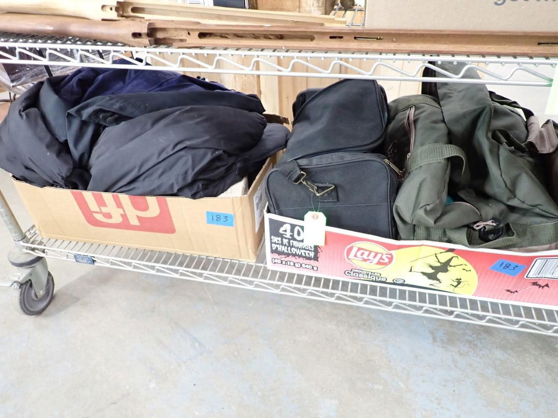 Sportsman's Lot: incl.: Gun Locks; Hand Warmers; Pouches; Knives; Men's L Redhead Rain Jacket; Men's XL Duluth Rain Jacket; L Wild Hare Shooting Jacket; Shell Pouches; Ear Muffs; Holsters; Duffles; More