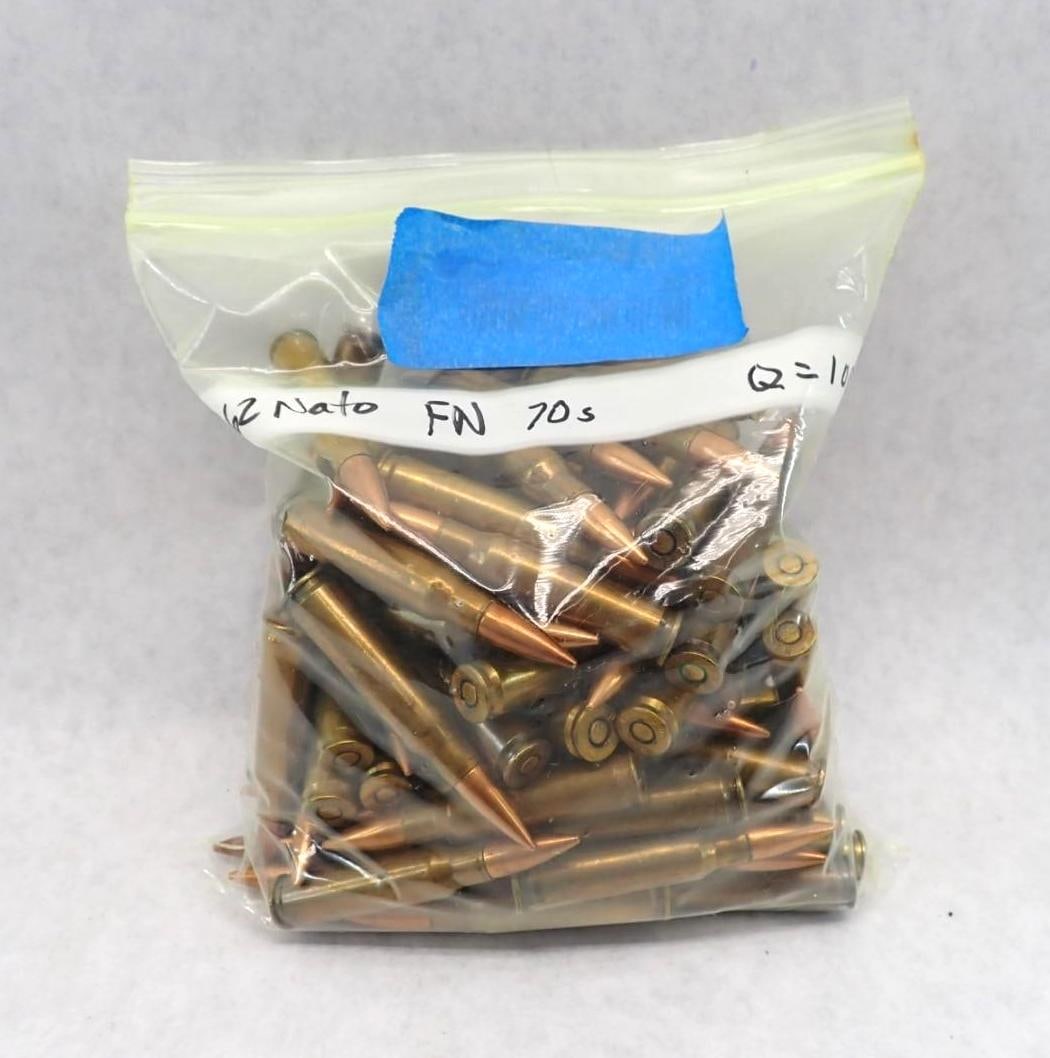 (100) FN 7.62 NATO Cartridges: (100) FN 7.62 NATO Cartridges