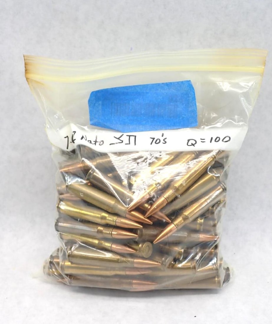 (100) Israeli 7.62 NATO Cartridges: (100) Israeli 7.62 NATO Cartridges