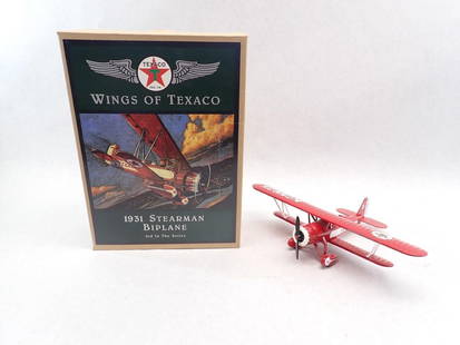 Ertle Wings of Texaco 1931 Stearman Biplane Coin Bank: like new in the box 