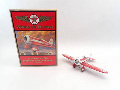 Ertle Wings of Texaco 1930 Travel Air Model R "Mystery Ship" Airplane Coin Bank: like new in the box 