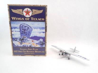 Ertle Wings of Texaco 1927 Ford Tri-Motored Monoplane Coin Bank: like new in the box 
