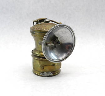Antique Auto-Lite Carbide Lamp: 3.75" in height, old repair 