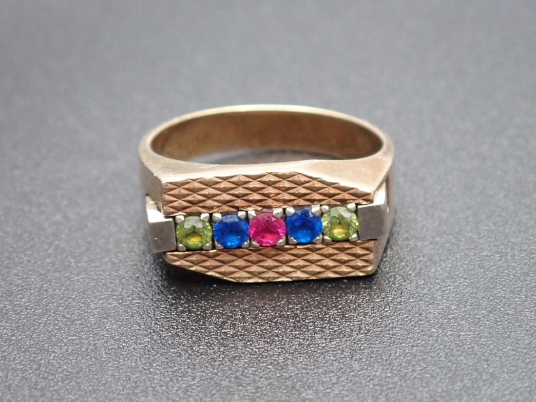 10K Yellow Gold, Ruby and Spinel Ring (1 of 6)