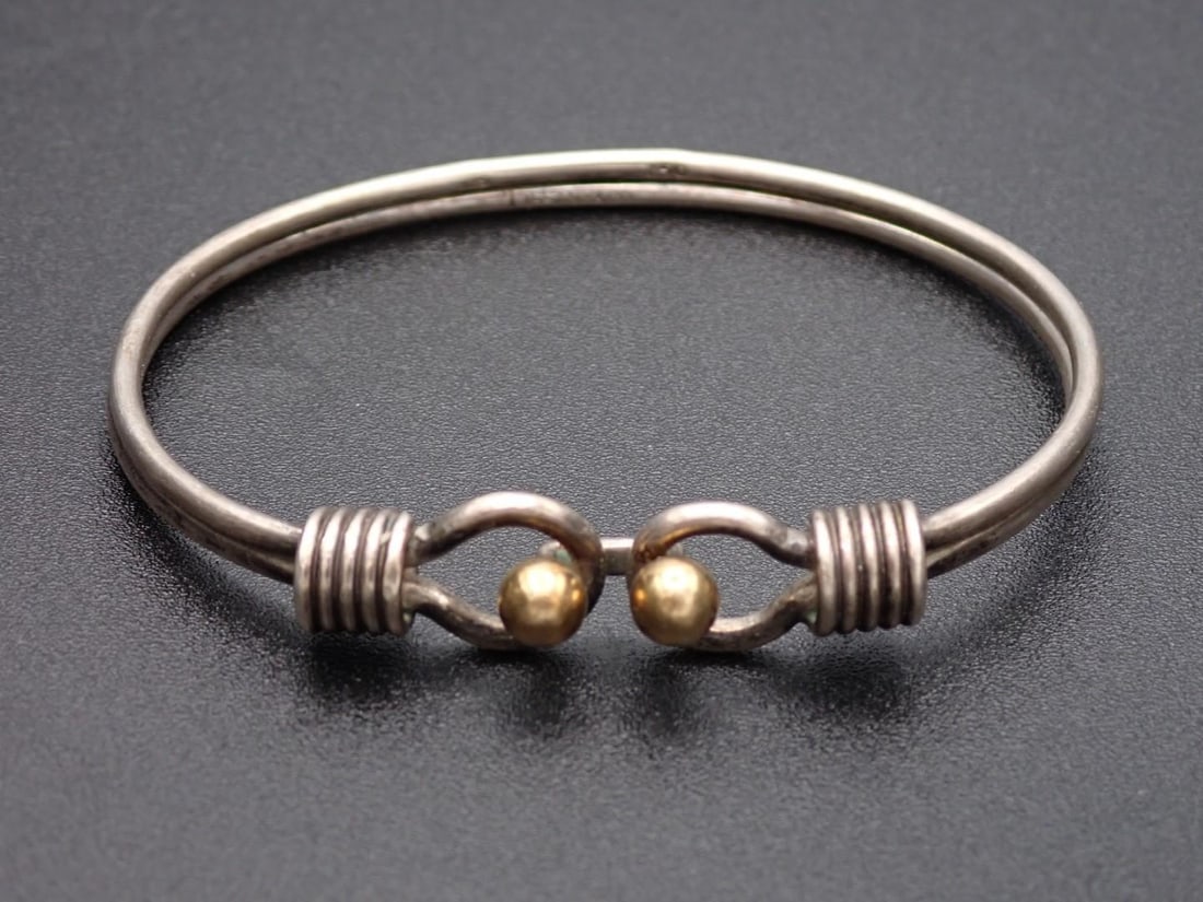 Tiffany Sterling Silver and 18K Yellow Gold Bracelet: 6.5"