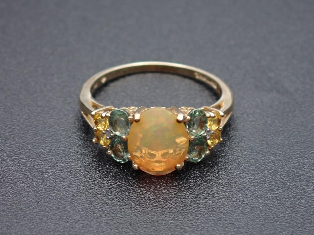 10K Yellow Gold, Opal, Topaz and Spinel Ring (1 of 6)
