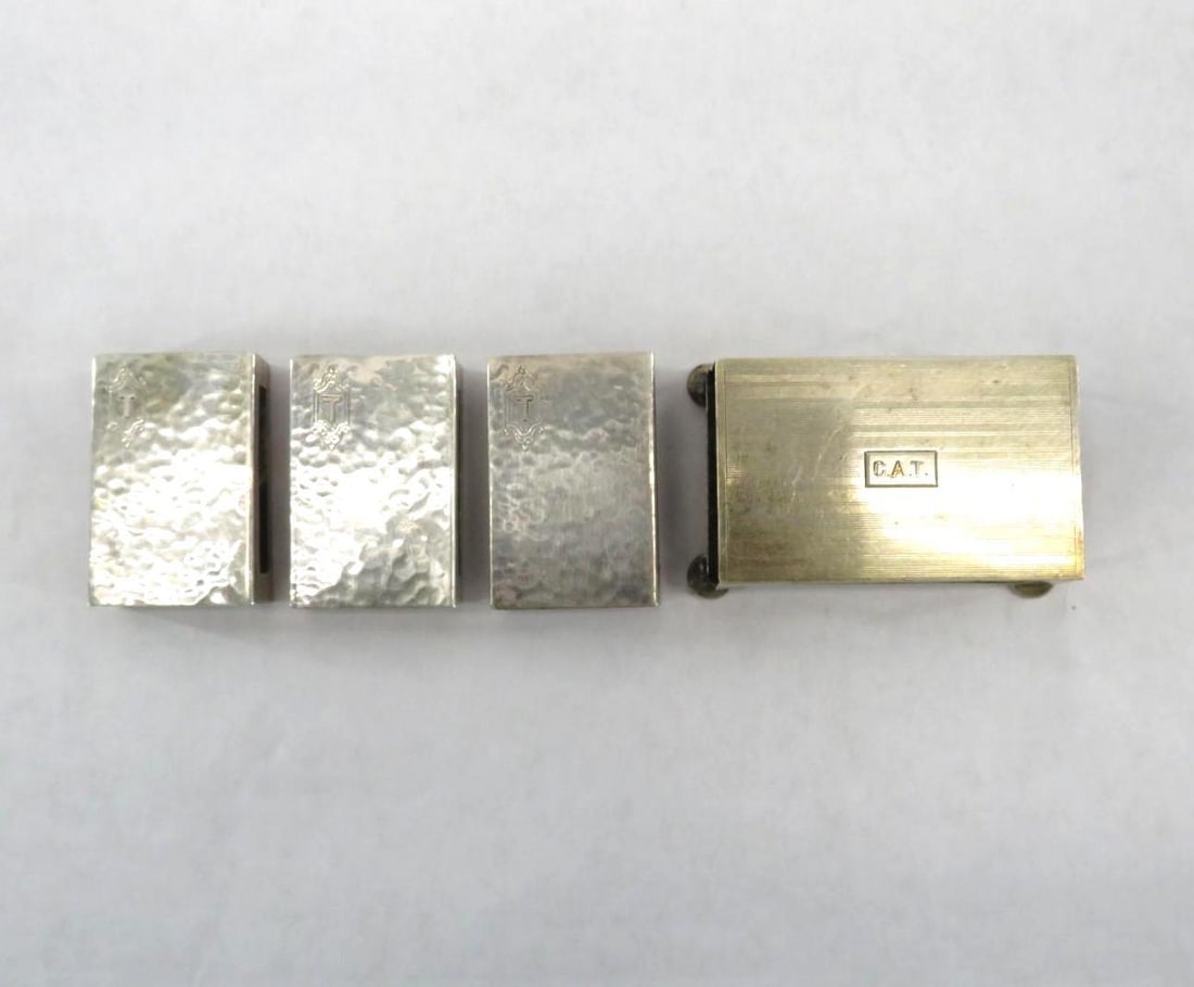 (4) Sterling Silver Matchbox Covers: (4) Sterling Silver Matchbox Covers