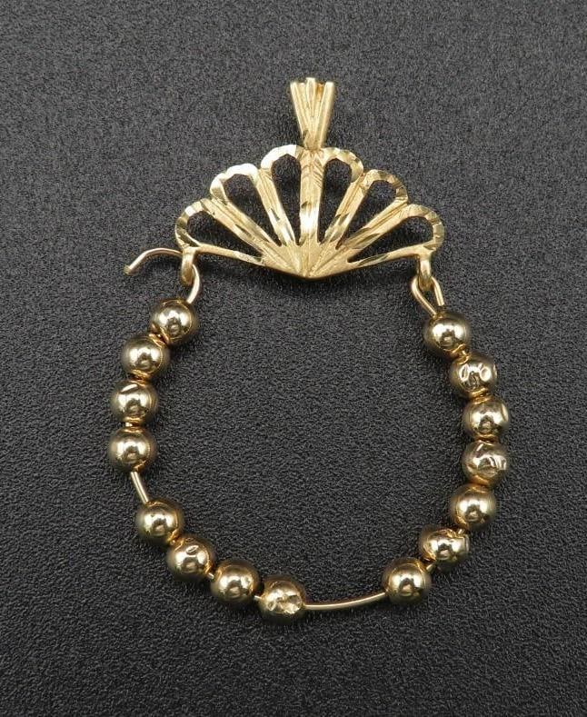 14K Yellow Gold Bead Pendant (1 of 4)